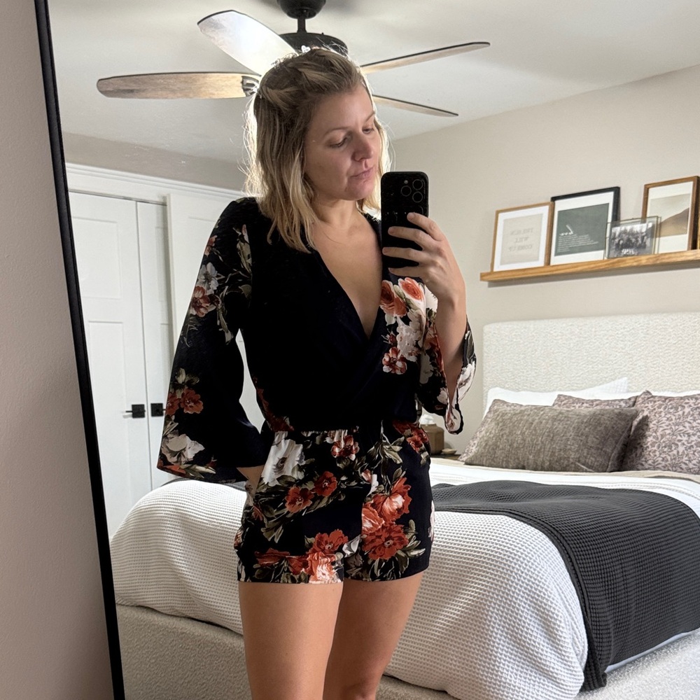 Floral Romper with Pockets